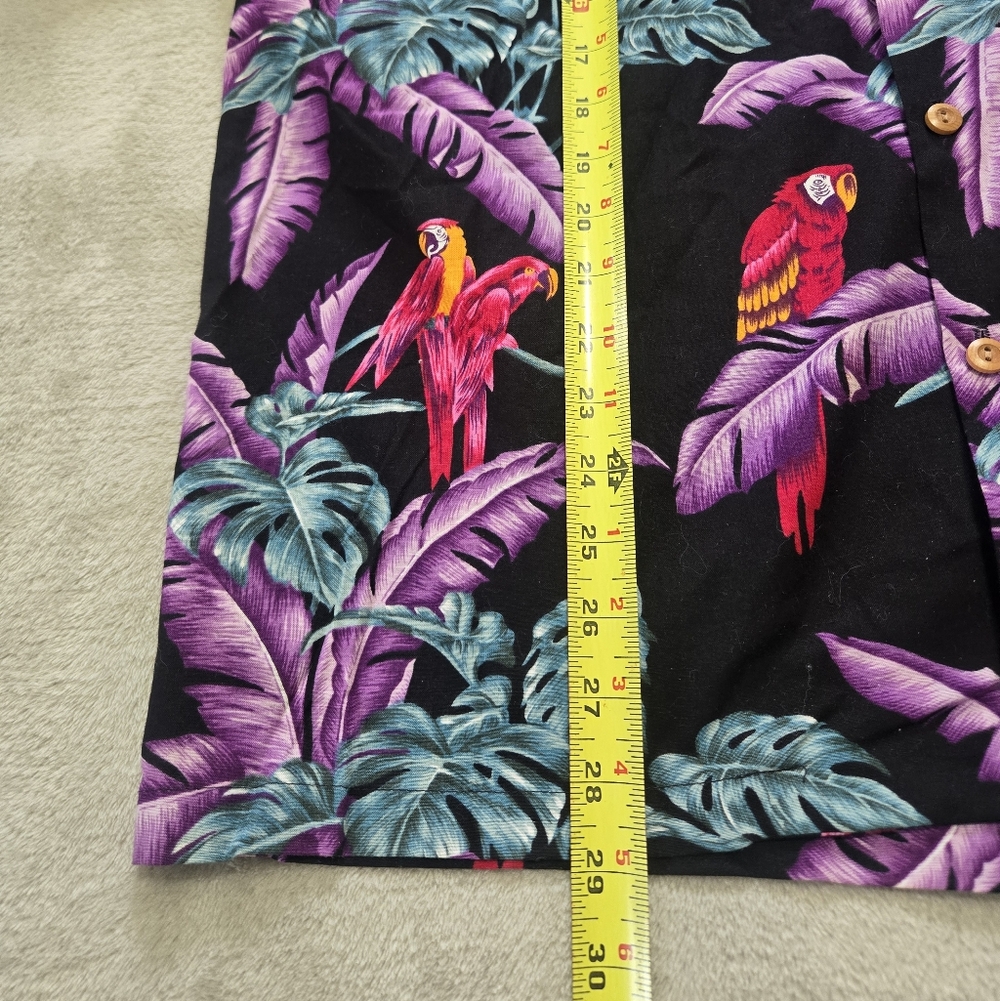 VTG Paradise Found Hawaiian Aloha Shirt Mens Sz XL Magnum PI Parrot AOP USA - Picture 5 of 6